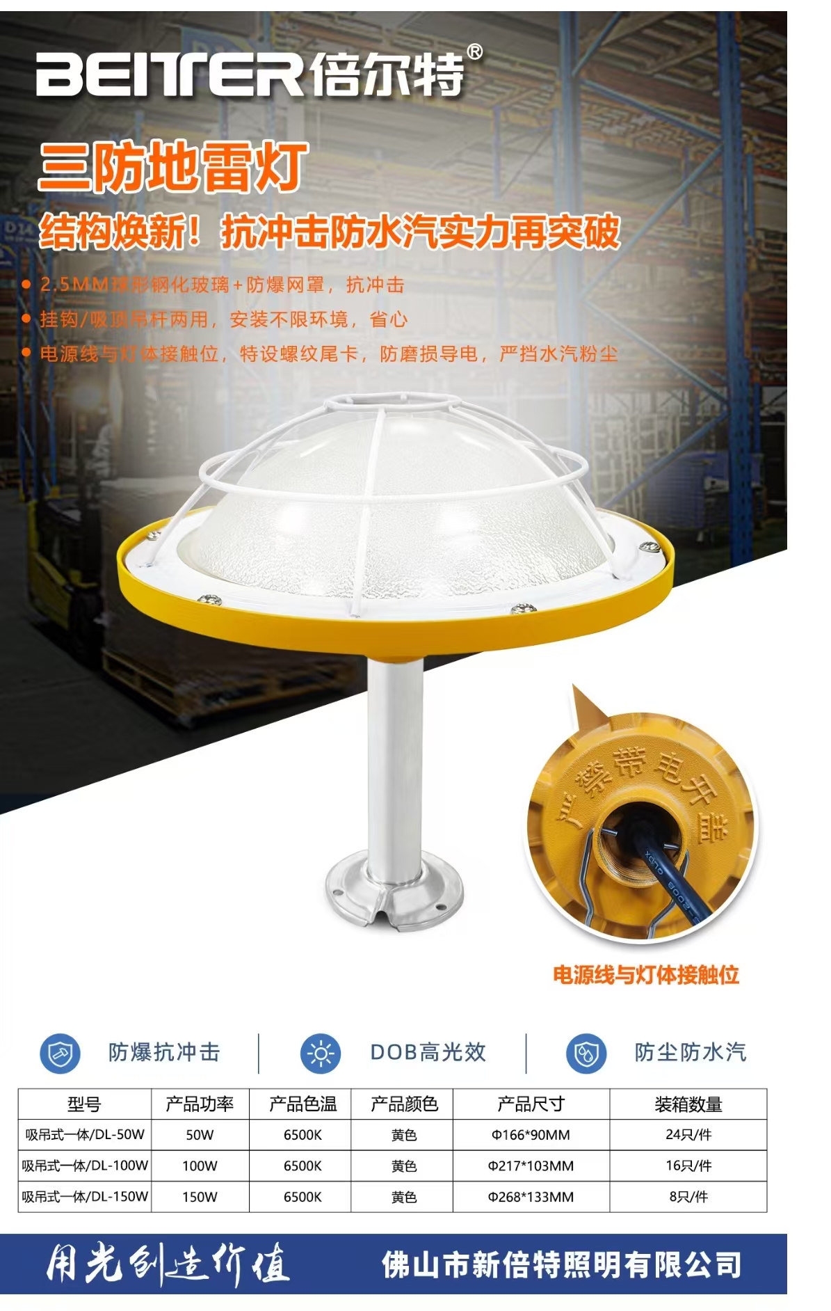 倍尔特 地雷灯 50W