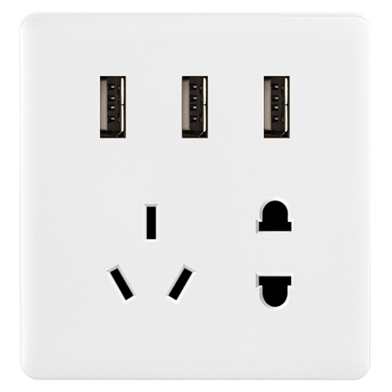 奇胜、Q6     二三插带USB(白色)