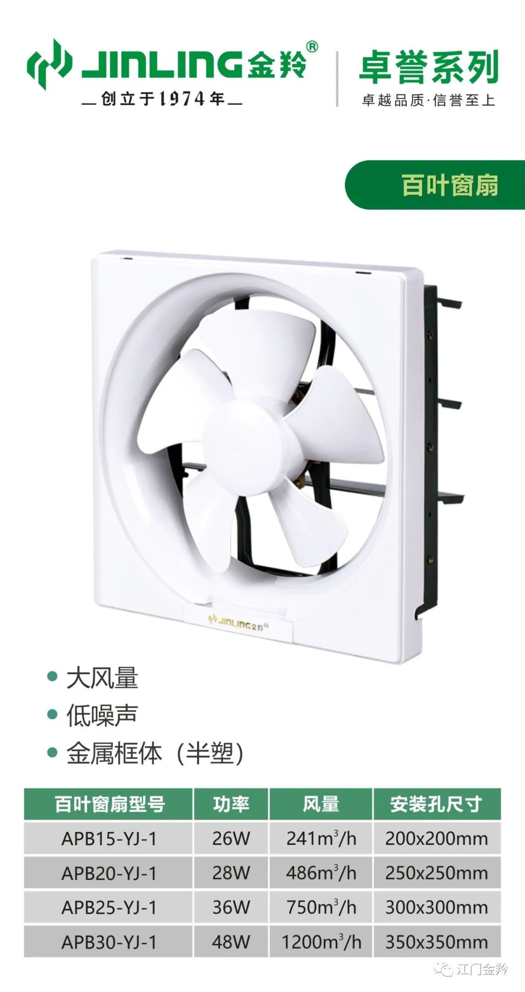 金羚APB20-YJ-1(金属框)8''