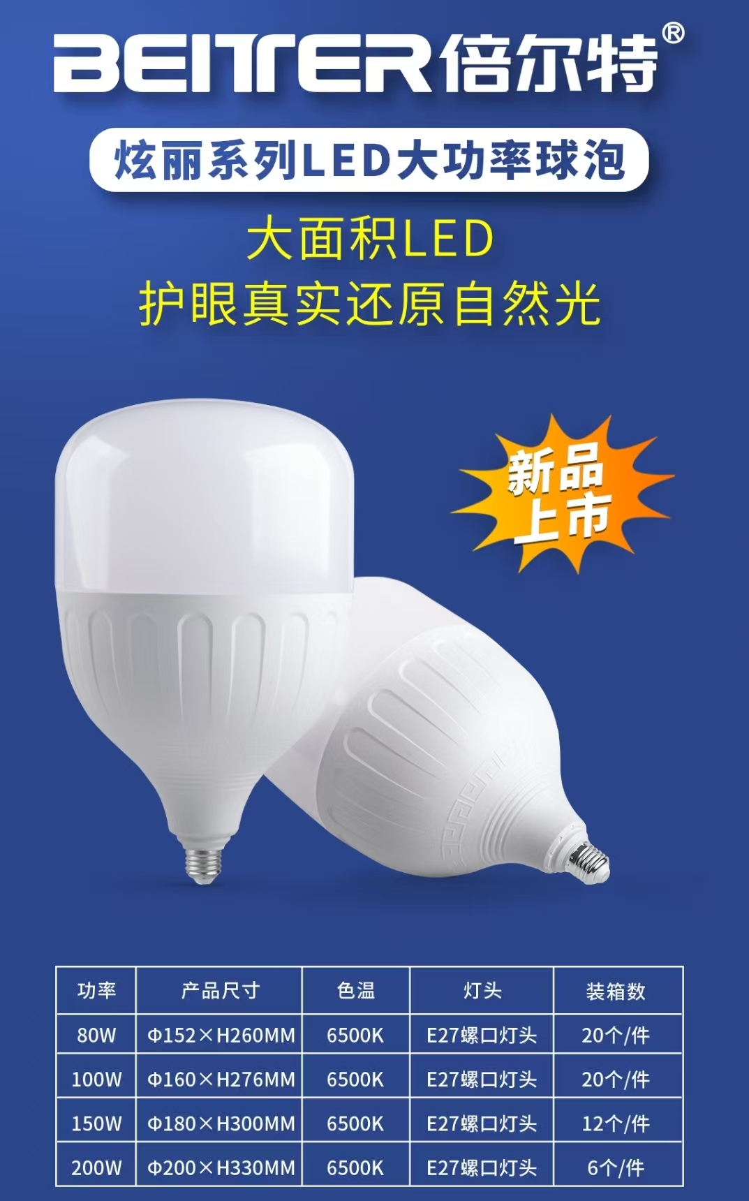 倍尔特 炫丽系列大功率泡球200W