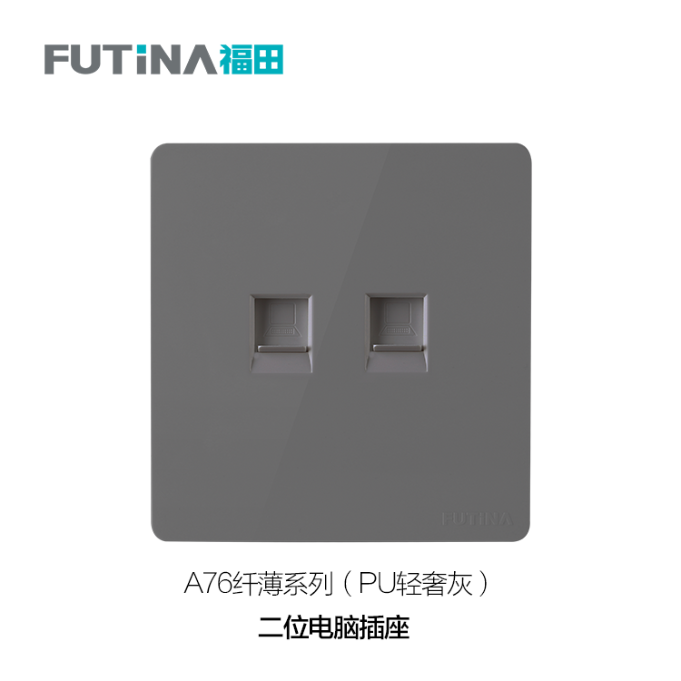PU轻奢灰-两位电脑插